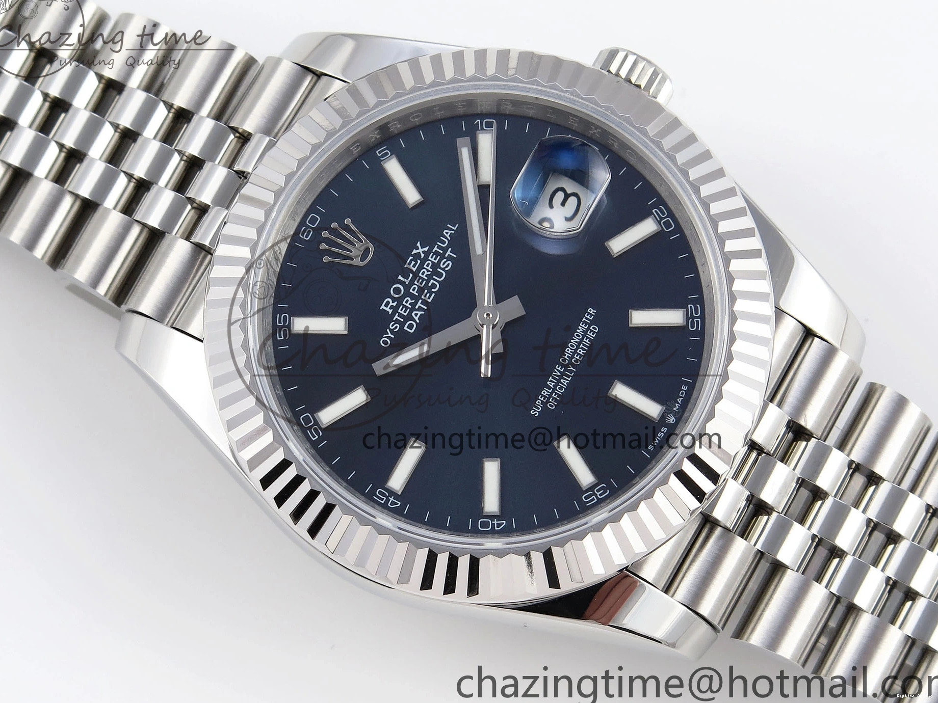0121 DateJust 41mm 126334 904 SS ARF 1:1 Best Edition Blue Dial Sticks Markers on Jubilee Bracelet SH Unique 1864